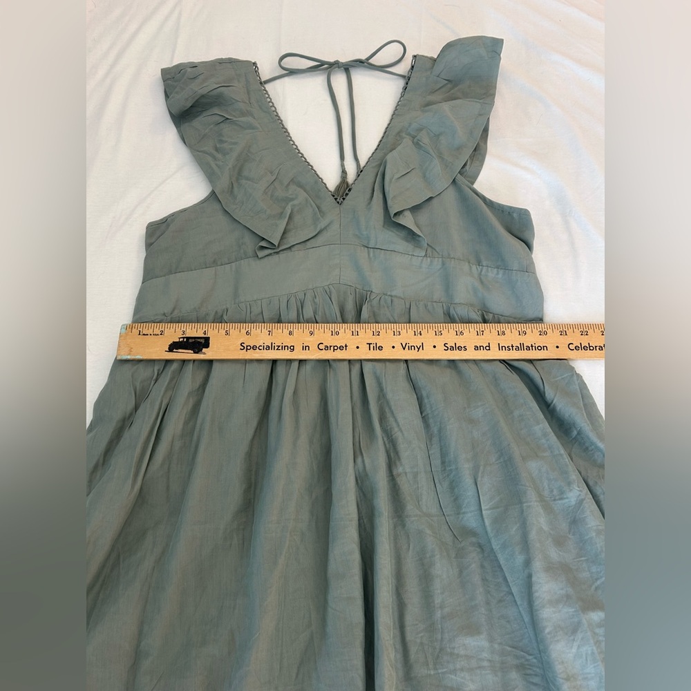 Anthropologie sage green Crochet Trim dress - Picture 9 of 11